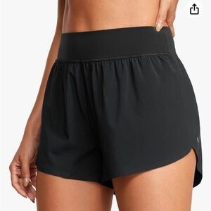 CRZ Yoga High Waisted Dolphin Athletic Running Shorts Size Medium - Black